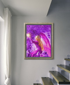 Angel of Crystals Framed Painting By Stairs