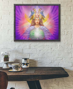 Angel of Fortune Framed Painting Over Desk