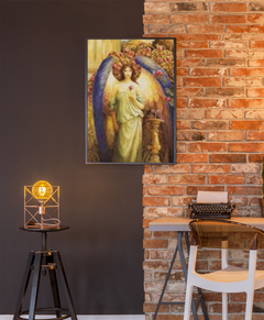 Angel of Spring Framed Painting In Studio