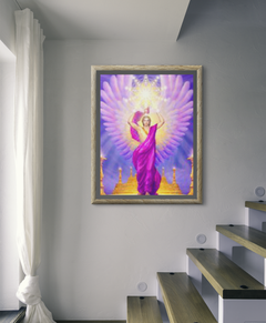 Archangel Michael Framed Painting by Staircase