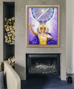 Archangel Michael Framed Painting in Living Room