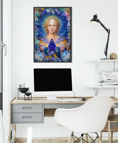 Archangel with Kyanite Crystal In Office