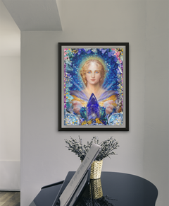 Archangel with Kyanite Crystal Over Piano
