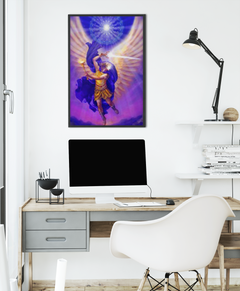Archangel with Torch and Sword Framed Painting In Office