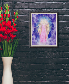 Divine Feminine Framed Painting With Flowers
